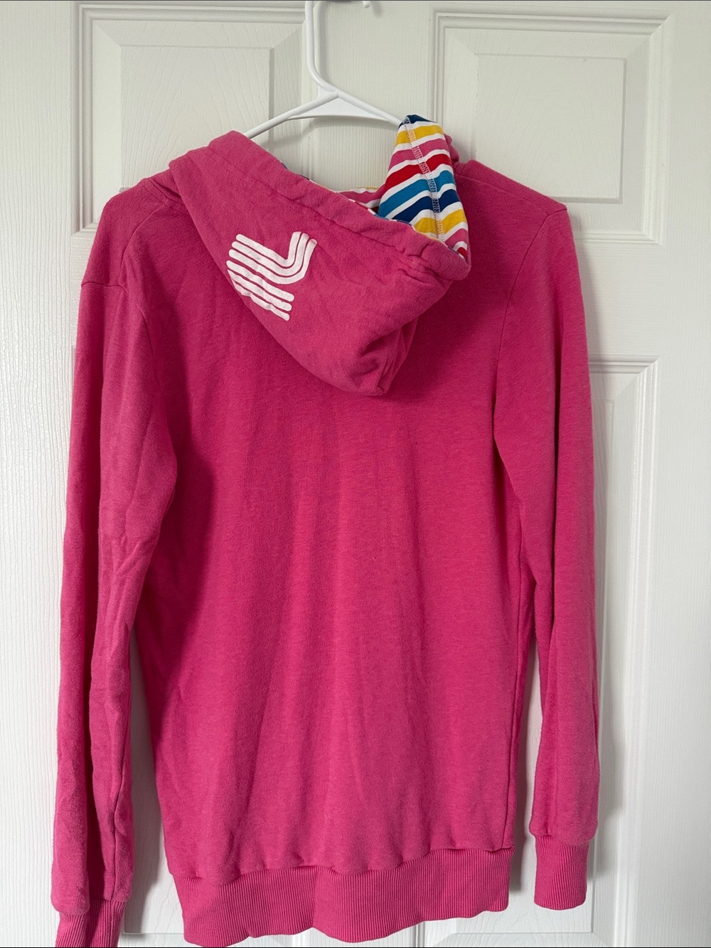 Disney Pink Mickey Mouse Zip Hoodie with Rainbow Stripes - Picture 3 of 5